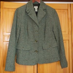 L.L.Bean Green Tweed Jacket size Small